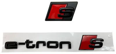 Original Audi Kühlergrill + Heck Schriftzug Emblem Logo Schwarz e-tron S in der Farbe Schwarz von Volkswagen AG