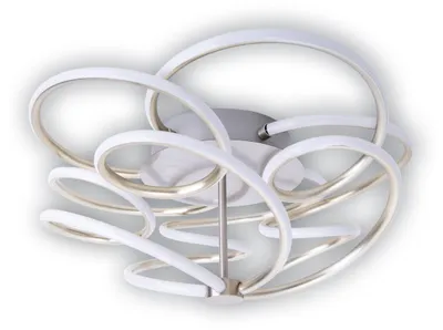 Produktbild von Deckenleuchten - LED Deckenleuchte "RIZADO" Ø: 57cm, Deckenlampe im Design Style, aus Metall und Kunststoff in stahl-blank, 20 cm hoch, Ø 57 cm, inkl. LED – dimmbar