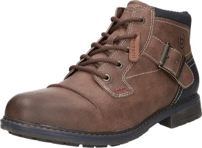 A single brown boot is shown against a white background.