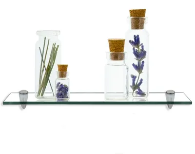 Produktbild von Eikuavons Glasablage Bad 60x10 cm Klarglas Wandregal Badezimmer Ablage ESG Sicherheitsglas wandmontiert