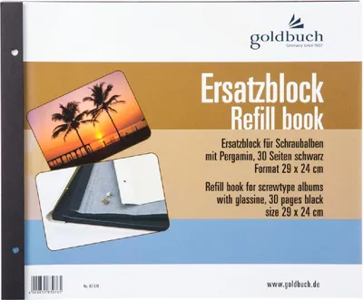 Produktbild von Ersatzblock für Goldbuch Fotoalben, 29x24 cm, schwarz, für Alben mit Schraubmechanismus, 30 schwarze Seiten