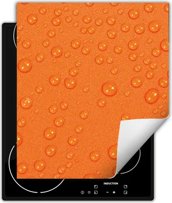 Produktbild von DarHaus Herdabdeckplatte 45x52 cm Anti Rutsch Matte Aufrollbar, orange - Tropfen