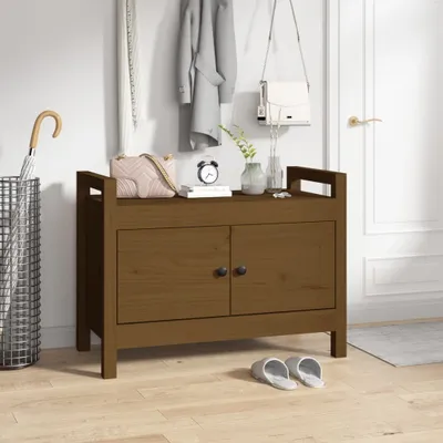Produktbild von "im Angebot" Flurbank Honigbraun 80x40x60 cm Massivholz Kiefer - Sitzbänke CC21917
