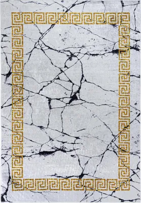 Produktbild von Grau, Creme Teppich Mazovia - Glamour, Marmor - Teppich für Wohnzimmer, Schlafzimmer, Büro - Rutschfest - 80 x 150 cm