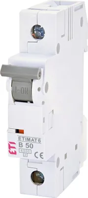 Zdjęcie produktu dla ETI Polam | Automat zabezpieczający ETIMAT 6 - 1-polowy - 50A - B-charakterystyka - Wysoka niezawodność - IP20