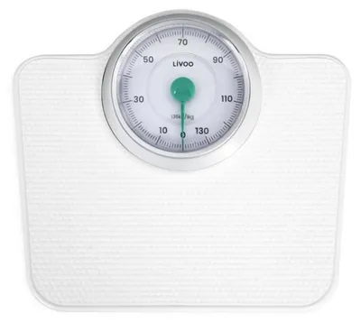 Produktbild von Retro-Badezimmerwaage – LIVOO – DOM490 – Batterielos – Max. 136 kg – Rutschfestes Metall – Weiß