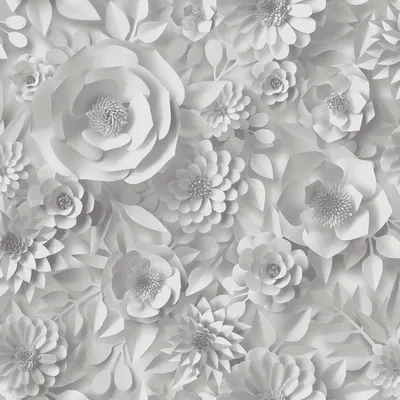 Produktbild von Profhome 387181-GU 3D Tapete Blumen matt grau weiß 5,33 m2