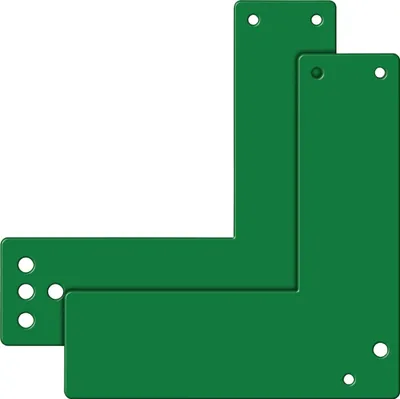 Produktbild von GFS Montageplatte 991 470 DIN links / rechts verwendbar Montage aus Glasrahmen Stahl grün lackiert - 991 470