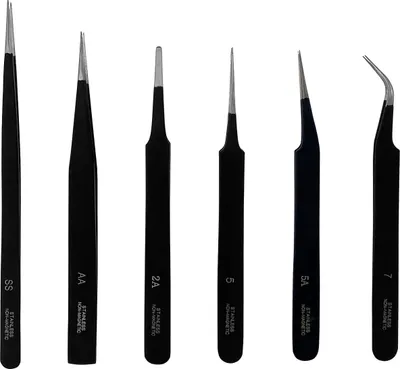 Produktbild von PAULIMOT Modellbau-Pinzetten-Set, 6-teilig, pulverbeschichtet