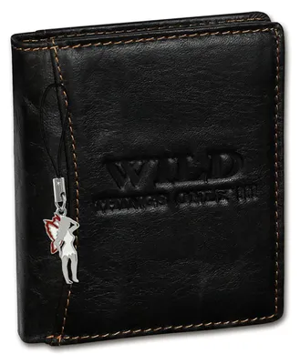 Obrázek produktu pro Wild Things Only RFID Blocker pravá kůže dámská pánská peněženka hnědá 9x2x10cm D2OPJ115N