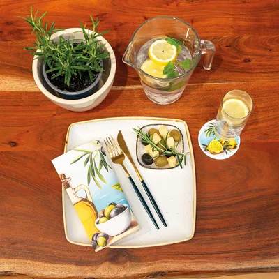 Produktbild von Airlaid Serviette Olives & Lemons, 40 x 40 cm, 50 Stück - Mank