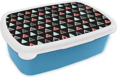 Produktbild von KitchenYeah® Lunchbox Brotzeit Brotdose 17x11 cm Jungen - Design - Dreieck Kinder Brotzeitdose - Lunch - Kunststoff  - Brotbüchse - Sandwichbox - Lunchbox für Kinder