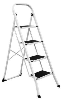 Obrázok produktu pre Skladací domáci rebrík 4-stupňový Spacetronik SPG241W oceľový biely