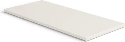 A white rectangular mattress topper is shown from a diagonal angle.