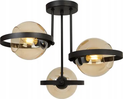 Imagen del producto de Lámpara colgante moderna con aro de cristal color miel