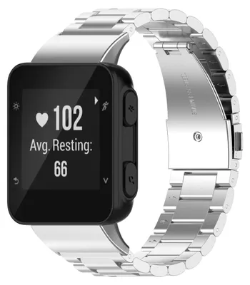 Produktbild von By Qubix Edelstahl-Gliederarmband - Silber - passend für Garmin Forerunner 35 / 30