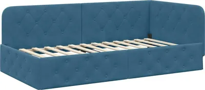 Obrázek produktu pro vidaXL Rohový rám postele modrý 90 x 190 cm samet