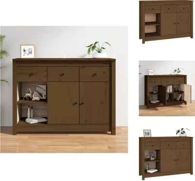 Produktbild von vidaXL Sideboard Honigbraun 100x35x74 cm Massivholz Kiefer -  Sideboards