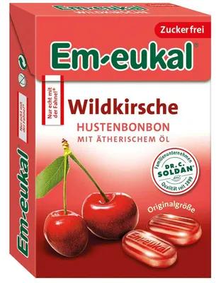 Obrázek produktu pro Em eukal Box Divoká třešeň Kapky proti kašli Esenciální oleje bez cukru 50g