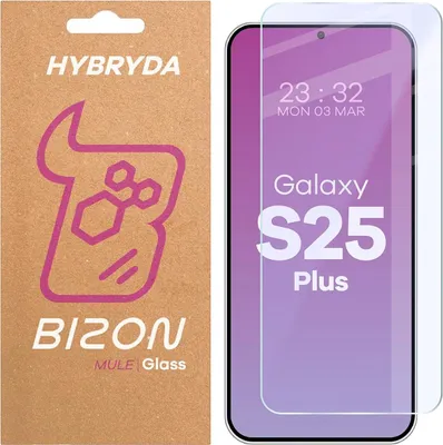 Produktbild von Flexibles Hybridglas für Galaxy S25 Plus, Bizon Glass Mule