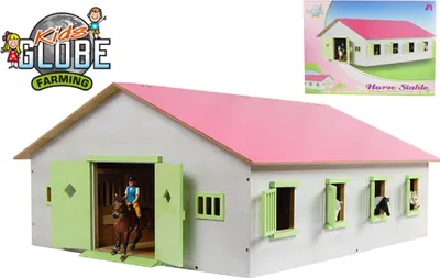 Produktbild von Kids Globe Pferdestall mit 7 Boxen 1:24