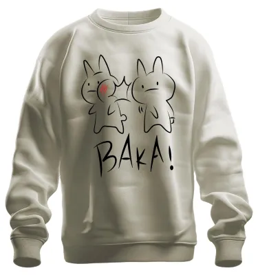 Produktbild von BAKA! Anime Hase Ohrfeige Kawaii Otaku Manga Geschenk Sweatshirt Pullover, Natur, XXL
