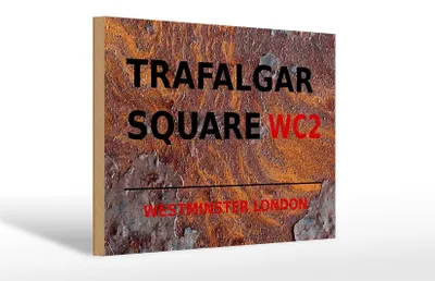 Produktbild von Holzschild London 30x20cm Westminster Trafalgar Square WC2