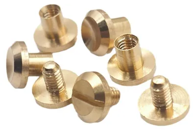 Produktbild von Kugelkopfnieten aus massivem Messing, Schraubnieten, Knopf- und Riemenstopper, Lederhandwerk, 8er-Pack (10 x 5 x 5 mm)