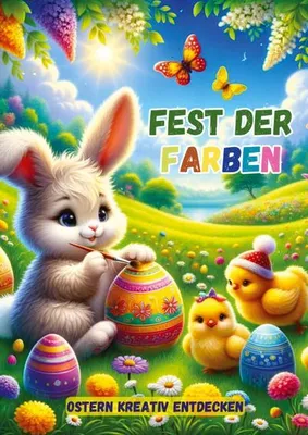 Produktbild von Ausmalbuch mit österlichen Motiven und frühlingshaften Szenen zum Ausmalen und Entspannen