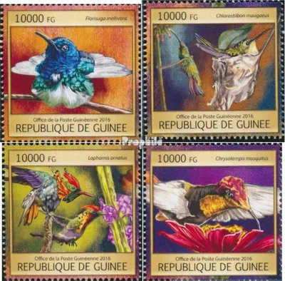 Produktbild von Briefmarken Guinea 2016 Mi 11821-11824 (kompl. Ausgabe) postfrisch Kolibri