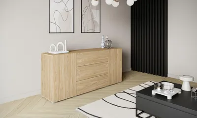 Produktbild von MINIO Kommode BRELA 150 cm mit 2 Türen und 3 Schubladen - geölte Eiche