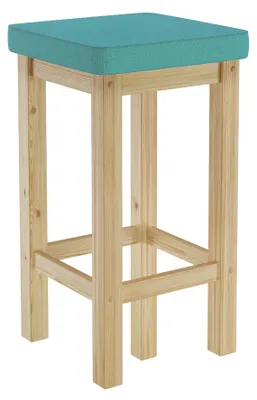 Produktbild von Barhocker Holzhocker 60 cm verschiedene Polsterfarben Kiefer V-90.71-44P