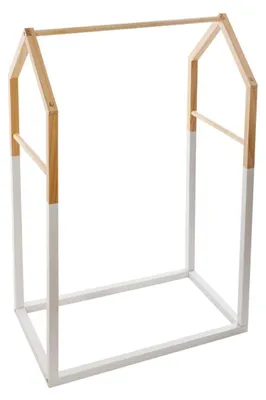 Kleiderschrank Hausform weiß Naturholz 100 cm Kinderzimmer