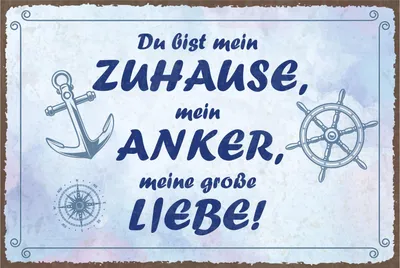 Produktbild von vianmo Blechschild 20x30 cm Du bist mein Zuhause, mein Anker