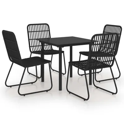 Produktbild von 5-tlg. Garten-Essgruppe Poly Rattan und Glas