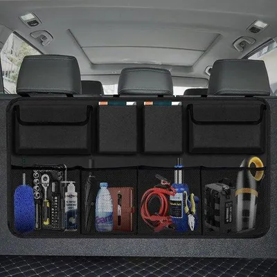Obrázok produktu pre Polstrovaná sada na odkladanie vecí do auta pre SUV a MPV – Vodovzdorná sada na odkladanie s 8 priehradkami – Polstrovaná sada na odkladanie vecí na zadné sedadlá auta