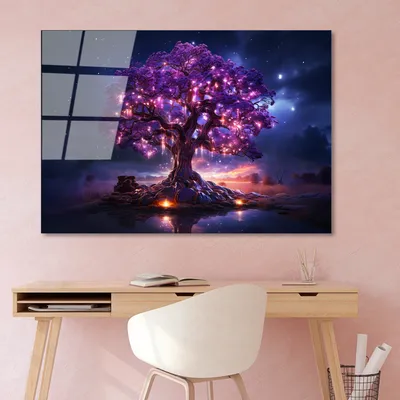 Image de Wallity, UV-1185 - 70 x 100, tableau acrylique, multicolore, 100 % verre trempé, 70 x 100 cm