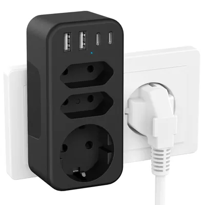 Image de Multiprise Schuko avec 4 ports de chargement USB, 3680W