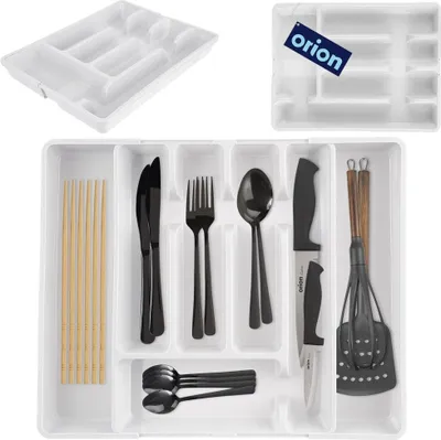 Immagine prodotto di Orion cassetto inserto posate organizzatore portaposate estensibile bianco 36,5x27,5 cm