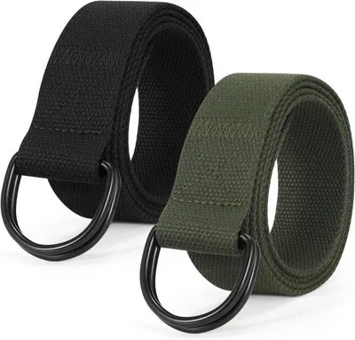 Productafbeelding van Casual canvas webriem met metalen gesp, geschikt voor jeans