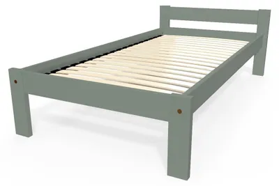 Productafbeelding van Bed 90x190, eenvoudig model van beukenhout - grijs