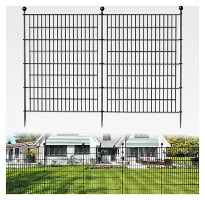 Produktbild von Metallgartenzaun Steckzaun Dekoration Gitterzaun für Garten, Hundezaun, Gartenbeet und Tierbarriere