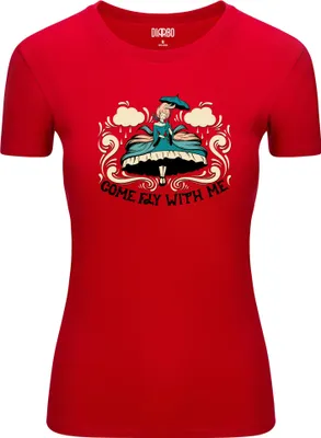 Produktbild von Diarbo Damen T-Shirt mit Abstraktem Druck Komm, flieg mit mir Rot Gr.XXL