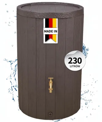 Zdjęcie produktu dla GARANTIA TIMBER zbiornik na deszczówkę 230 l brązowy, Obraz wygenerowany przez AI