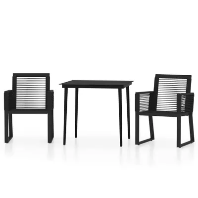 Produktbild von vidaXL 3-tlg. Garten-Essgruppe Schwarz