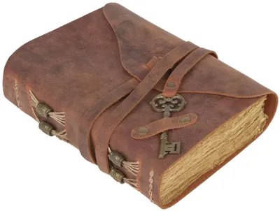 Image de Cahier en cuir rouge vintage avec cadenas, dimensions 18 x 13 cm