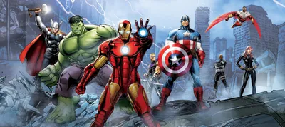 Produktbild von AG Design FTDh 0628 Avengers Marvel, Papier Fototapete Kinderzimmer - 202x90 cm