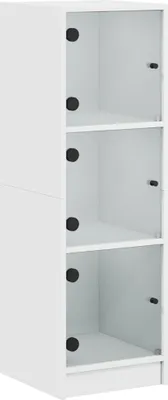 Obrázek produktu pro vidaXL Vysoká skříň se skleněnými dvířky bílá 35x37x109 cm