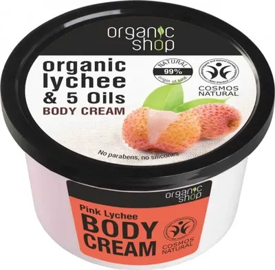 Produktbild von Organic Shop Pink Lychee and 5 Oils Body Cream 250ml