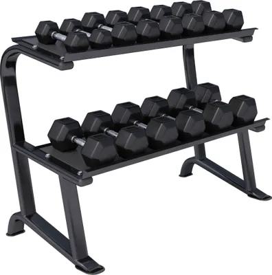 Produktbild von GORILLA SPORTS® Hexagon Kurzhanteln - Gewichte 237 kg Set, mit Ablage, Gusseisen Gummiert, Rutschsicher, Griff Gerändelt und Verchromt - Kurzhantel, Hanteln, Dumbbell, Krafttraining, Fitness